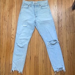 Agolde Jamie Light Wash Ripped Jeans 25